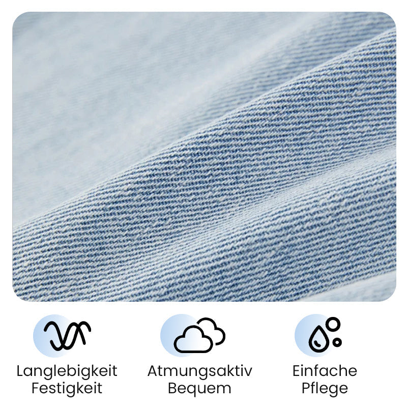 🌷Frühling Vorverkauf 49% Rabatt🍃Denim U-Ausschnitt Neckholder-Kleid mit Schlitz und verstellbaren Schulterträgern