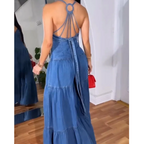 Sexy rückenfreier Jumpsuit mit V-Ausschnitt für Damen