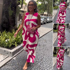 Lässiges und modisches ärmelloses Kleid mit Rundhalsausschnitt und Druck