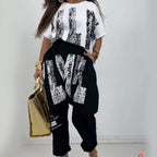 ✨Zweiteiliges lässiges Outfit mit Buchstabendruck für Damen