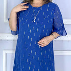 Charmantes, modisches, leichtes und lockeres Kleid mit Print