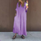 Lässiges Kleid mit fließendem V-Ausschnitt für Frauen🥰🌸Spannende Auswahlmöglichkeiten