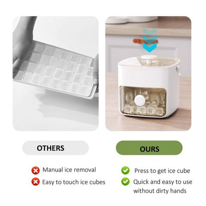 🔥Essentials für den Sommer🧊2-stufige, praktische Push-In-Eiswürfelform mit Tabletthülle ❄️🍹