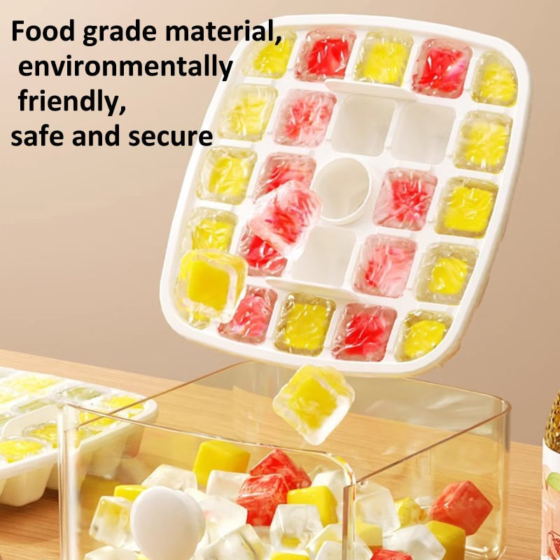 🔥Essentials für den Sommer🧊2-stufige, praktische Push-In-Eiswürfelform mit Tabletthülle ❄️🍹
