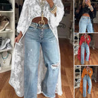 🔥Durchsichtiges, elegantes Maxi-Top mit Spitzenmuster