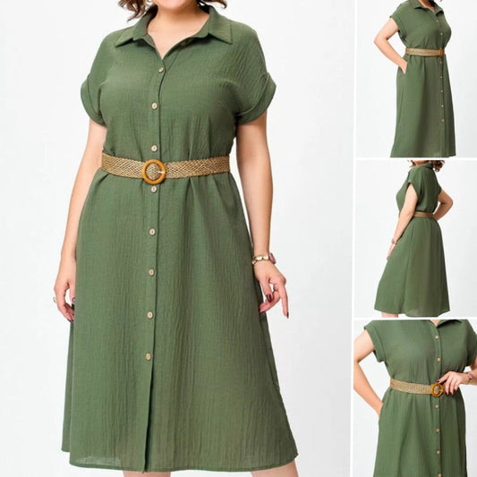 Vestido informal de un solo color para mujeres