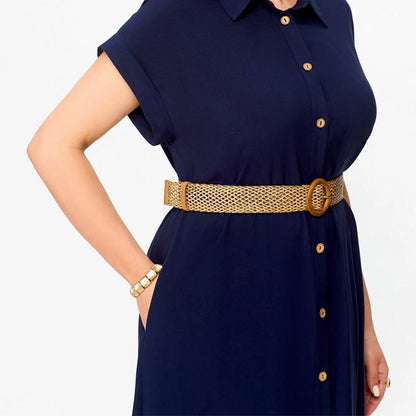 Vestido informal de un solo color para mujeres