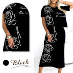 Lässiges T-Shirt mit Blumenmuster und Bustier-Rock für Frauen