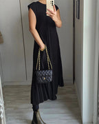 ⏳Begrenzte Zeit 50% Rabatt💥💞Damen Plissee einfaches einfarbiges Kleid
