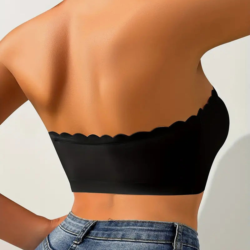 🔥 ¡Último día 50% de descuento! 🔥Sujetador bandeau sin tirantes y sin costuras con cierre frontal