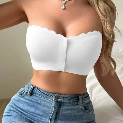 🔥 ¡Último día 50% de descuento! 🔥Sujetador bandeau sin tirantes y sin costuras con cierre frontal