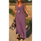 ✨Frühsommer Neu✨Damen V-Ausschnitt Maxi Cami Kleid