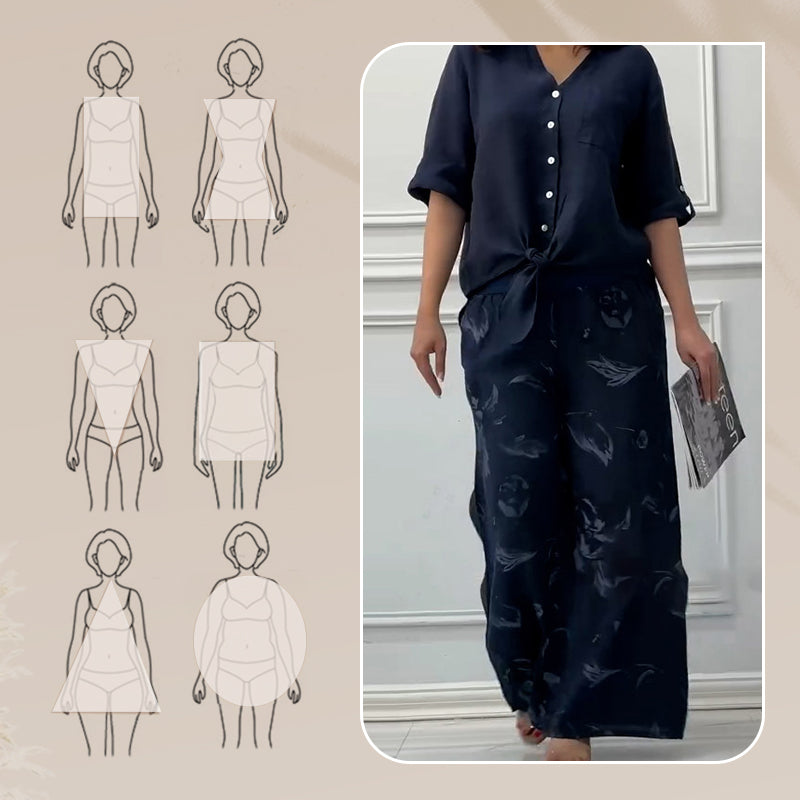 Damenmode Lockeres Cardigan-Shirt & Hose mit hoher Taille Zweiteiliges Set