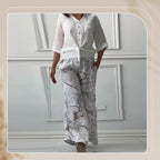 Damenmode Lockeres Cardigan-Shirt & Hose mit hoher Taille Zweiteiliges Set