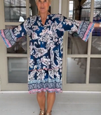 Damen Freizeitkleid mit V-Ausschnitt und Blumenmuster
