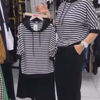Damen-Set aus gestreiftem Oberteil und einfarbiger Hose