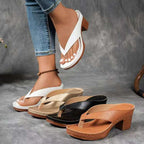 Damen-Flip-Flops mit dickem Absatz für den Sommer🌧️🌷Weiche Sohle und rutschfest
