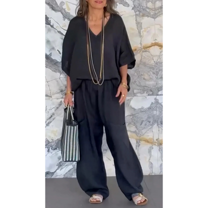 🔥VENTA CALIENTE 2025🔥Conjunto de 2 piezas de lino y algodón para mujer💓