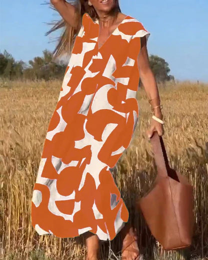 Vestido para mujeres casual con bloques de color geométrico