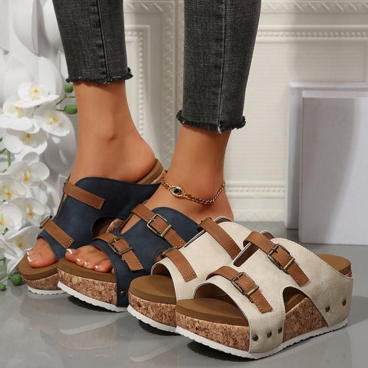 🔥Novedades de verano🔥Sandalias de cuña con plataforma de moda para mujer.