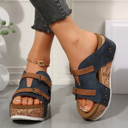 🔥Novedades de verano🔥Sandalias de cuña con plataforma de moda para mujer.