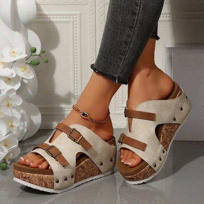 🔥Novedades de verano🔥Sandalias de cuña con plataforma de moda para mujer.