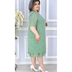 Damen Blumenkleid mit lockerer Passform, kurzen Ärmeln und Wellenkante