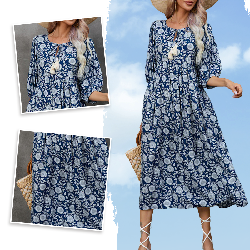 👗🌸 ‌SOMMERLICHE BLÜTENPRAHT: V-Ausschnitt Maxikleider mit LUXUS-CHIFFON‌ 👗🌸