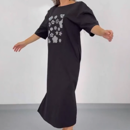 🔥Sommer-Neuankünfte🔥Lässiges, locker geschnittenes Damen-Maxikleid mit Taschen