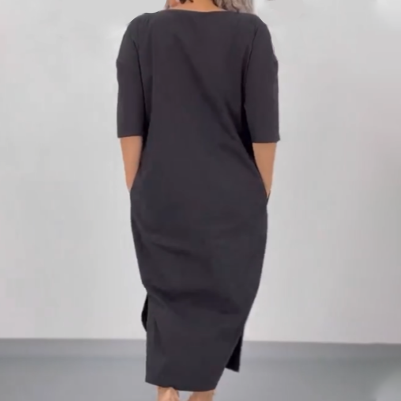 🔥Sommer-Neuankünfte🔥Lässiges, locker geschnittenes Damen-Maxikleid mit Taschen