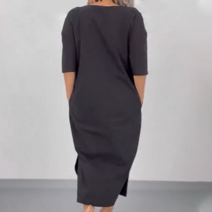 🔥Sommer-Neuankünfte🔥Lässiges, locker geschnittenes Damen-Maxikleid mit Taschen