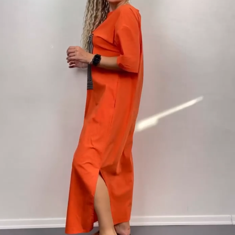 🔥Sommer-Neuankünfte🔥Lässiges, locker geschnittenes Damen-Maxikleid mit Taschen