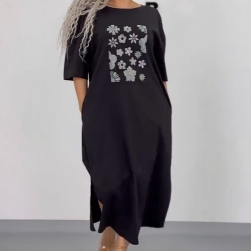 🔥Sommer-Neuankünfte🔥Lässiges, locker geschnittenes Damen-Maxikleid mit Taschen