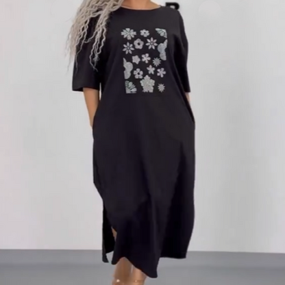 🔥Sommer-Neuankünfte🔥Lässiges, locker geschnittenes Damen-Maxikleid mit Taschen