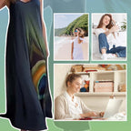 Locker sitzendes Maxikleid mit Spaghettiträgern und Blumenmuster