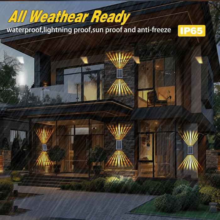 ✨ LETZTER TAG VERKAUF 50% RABATT ✨Wasserdichter 4-LED-Solar-Wandstrahler für den Außenbereich