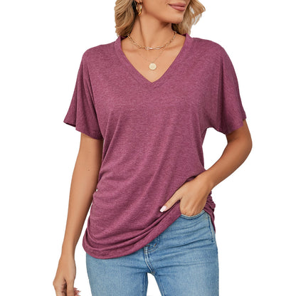 🔥ÚLTIMO DÍA 49% DE DESCUENTO🔥Nuevas blusas casuales con cuello en V de color liso para mujer