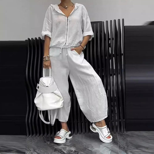 Top y pantalones casuales de mujeres de 2 partes