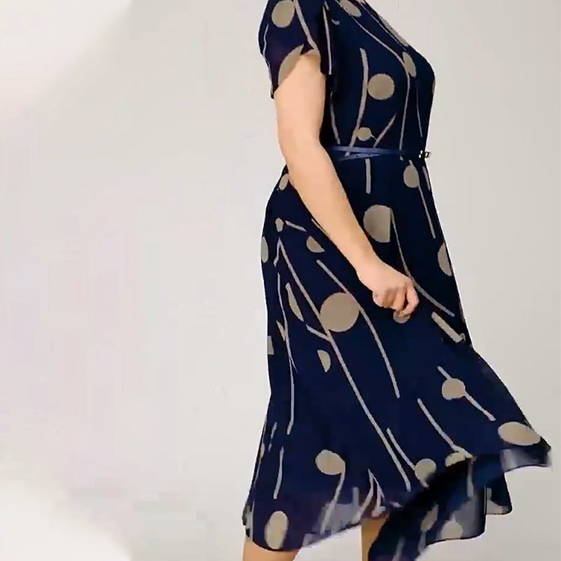 Polka Dot Print Mesh Kurzarm Kleid💙