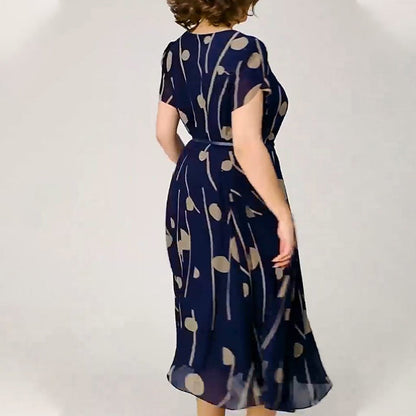 Polka Dot Print Mesh Kurzarm Kleid💙