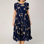 Polka Dot Print Mesh Kurzarm Kleid💙
