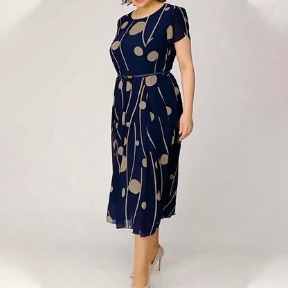 Polka Dot Print Mesh Kurzarm Kleid💙