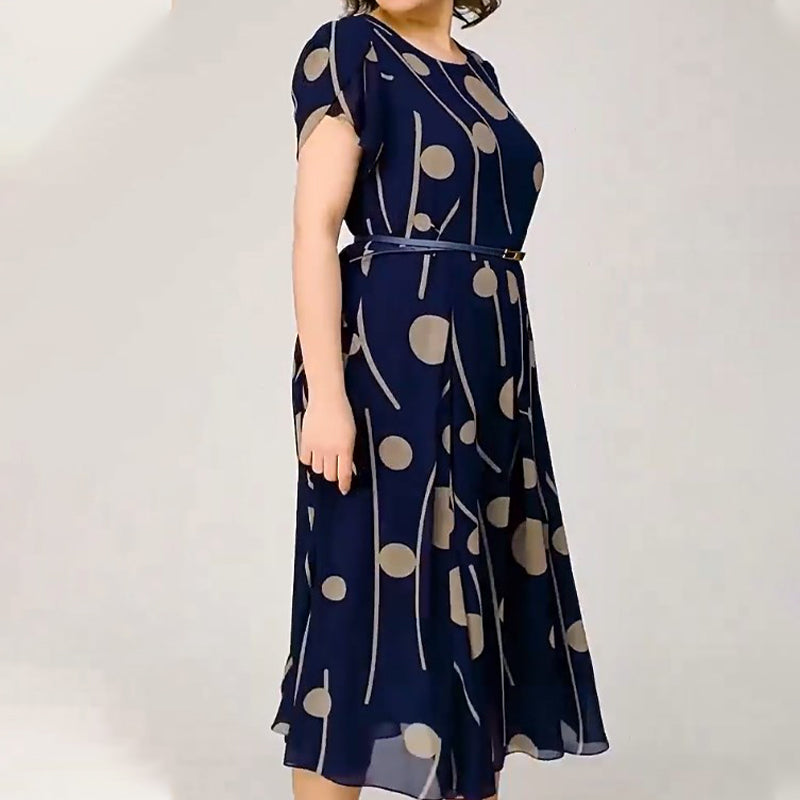 Polka Dot Print Mesh Kurzarm Kleid💙