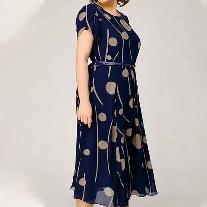 Polka Dot Print Mesh Kurzarm Kleid💙