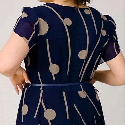 Polka Dot Print Mesh Kurzarm Kleid💙