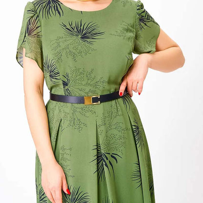 🔥 Damen A-Linie Midikleid mit Gürtel 🌸 Sommer Must-Have Blumenkleid