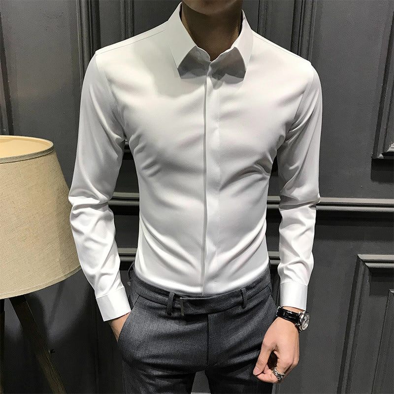 Camisa de hombre libre irlandesa con barra de botones
