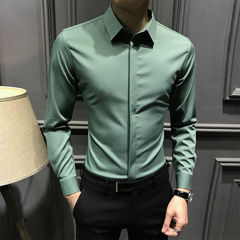 Camisa de hombre libre irlandesa con barra de botones