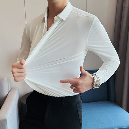 Camisa de hombre libre irlandesa con barra de botones