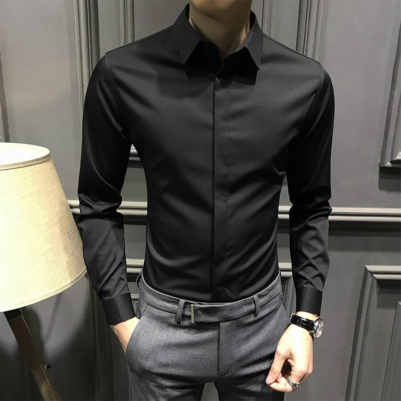 Camisa de hombre libre irlandesa con barra de botones